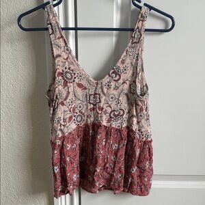 Aeropostale Floral Tank Top - Pink and Red